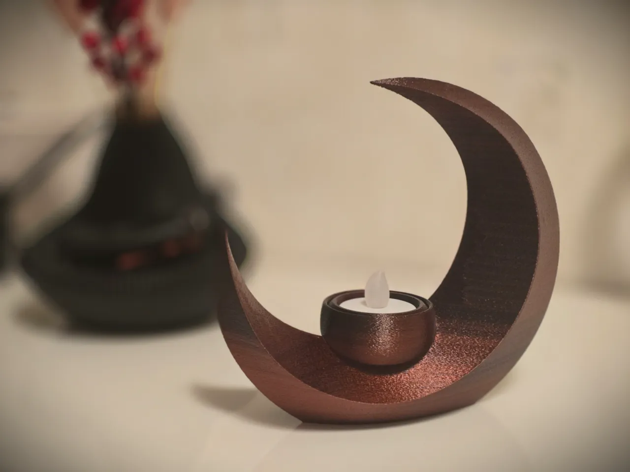 True Designers Crescent Moon Tea Light Holder view 2