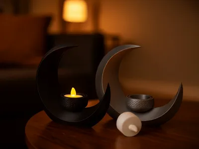 True Designers Crescent Moon Tea Light Holder