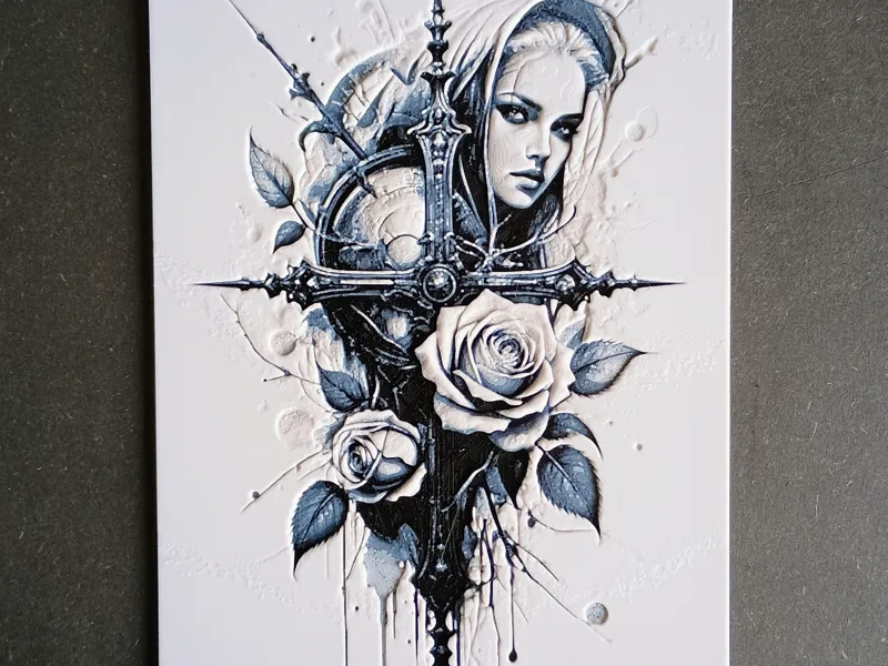 Cross and roses