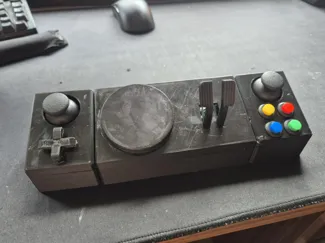 Handheld steering wheel game controller w/ pedals