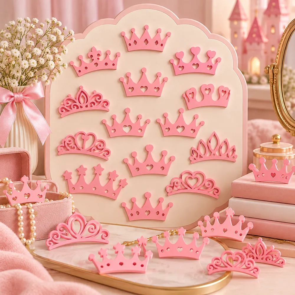 Princess Decorative Pattern Princess Crown Collection – 15 Cute Designs - Free 3D Print Model ...
