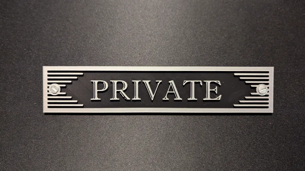 Private Sign Drawing Art Deco
