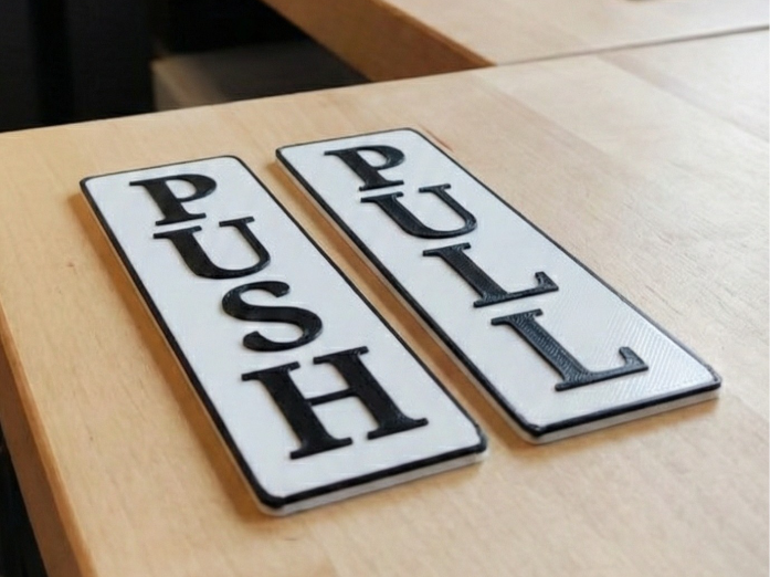 Push & Pull Sign – Modern, Easy-to-Read Design