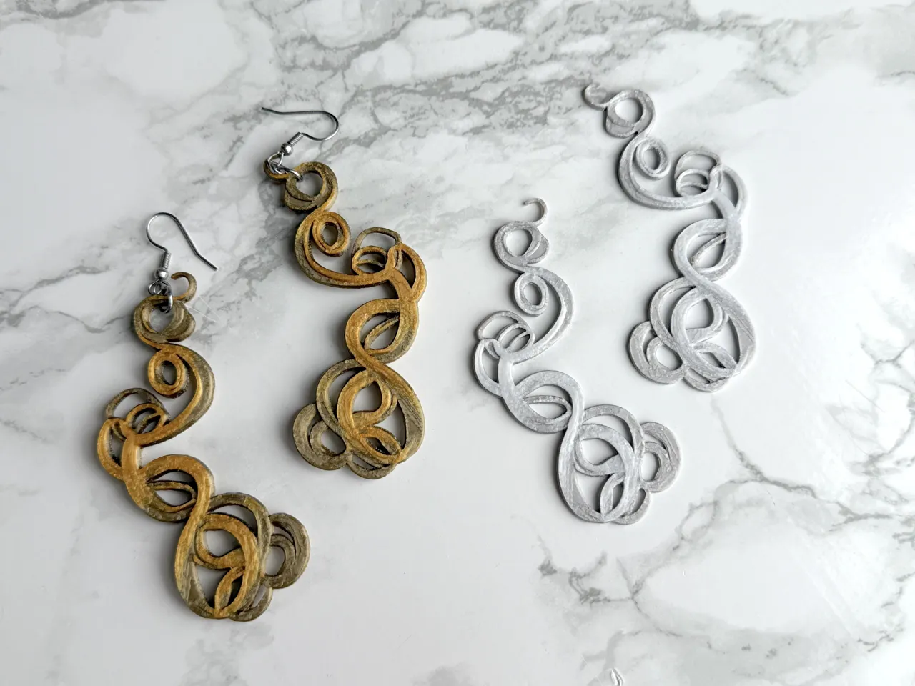 Dangle Swirl Filigree Earrings view 4