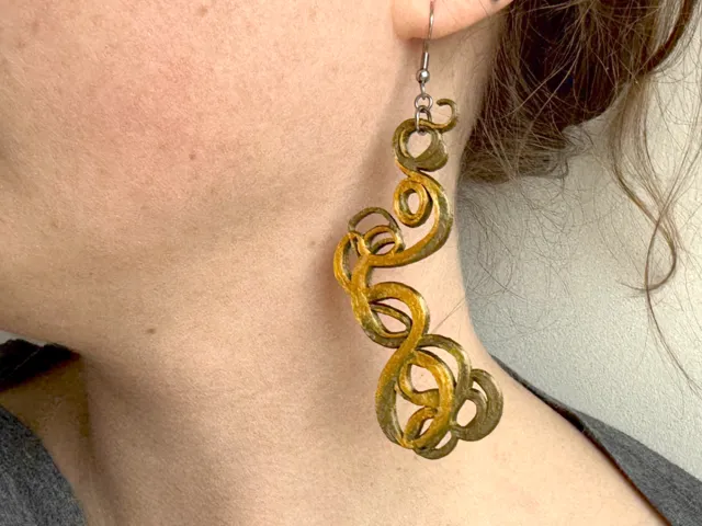 Dangle Swirl Filigree Earrings