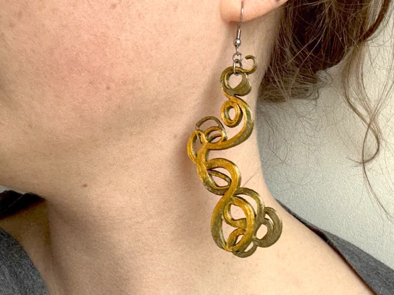 Dangle Swirl Filigree Earrings