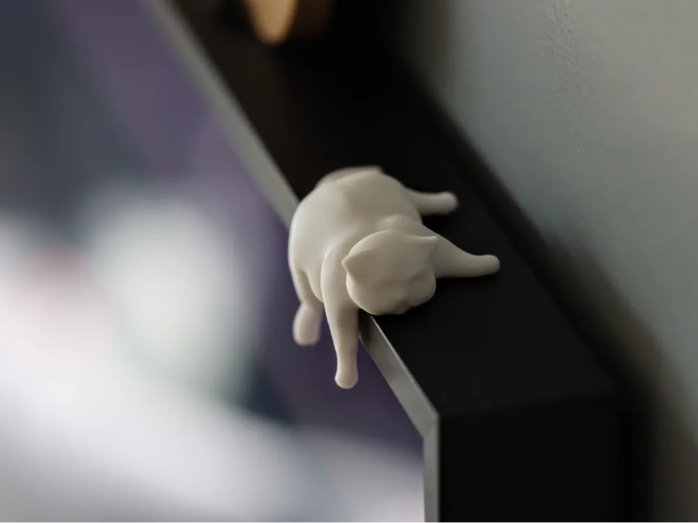 Statuetta decorativa pelosa di gatto grosso e grasso dal design speciale, ornamento regalo