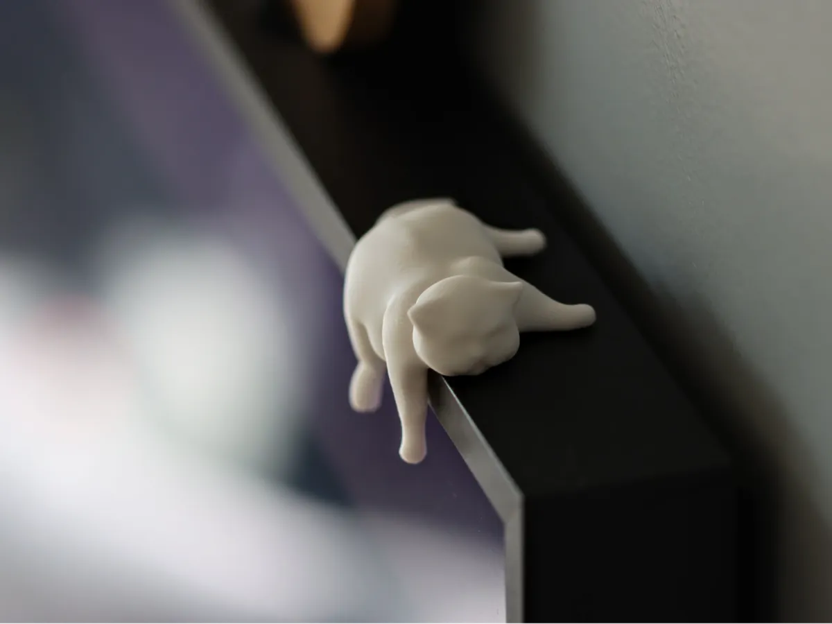 تمثال قطة سمين كبير فروي مزخرف بتصميم خاص لتزيين الهدايا