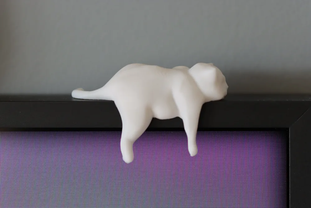 Statuetta decorativa pelosa di gatto grosso e grasso dal design speciale, ornamento regalo