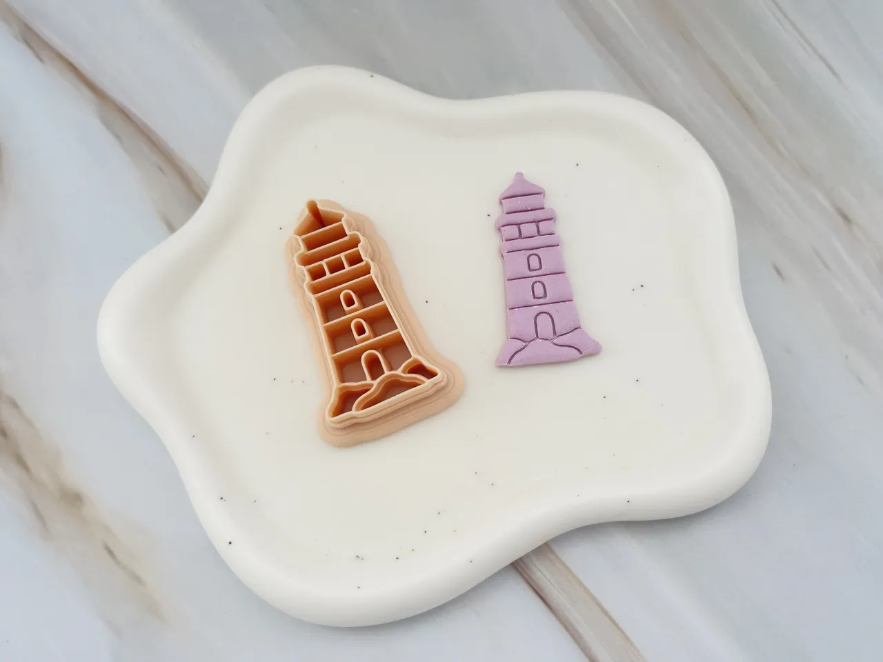 Lighthouse Polymer Clay Earrings Cutter view 2