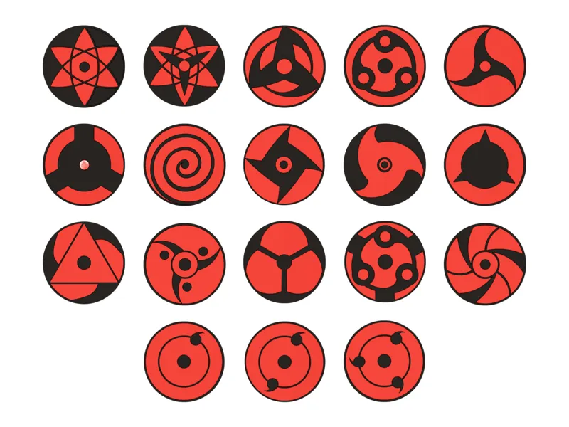 Mangekyō Sharingan Eyes - Naruto - Keychain Set