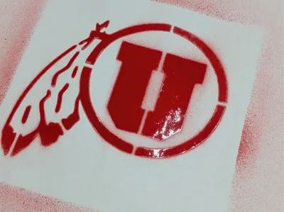 Utah Drum & Feather Stencil – Spray Paint Stencil
