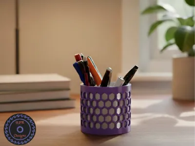 Geometric Pencil Holder - Two-Color Design