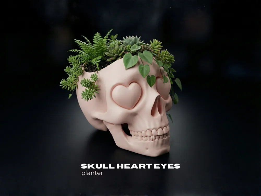 Adorno temático: Skull Heart Eyes Pot&Decor. Referencia del modelo original.