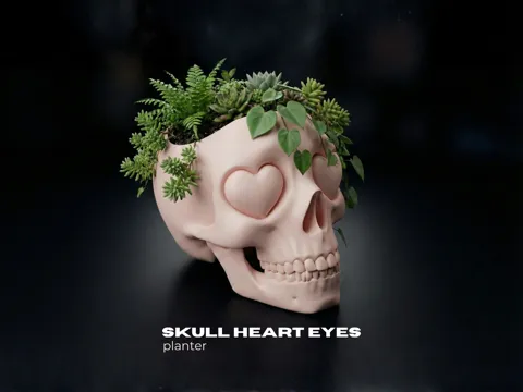 Adorno temático: Skull Heart Eyes Pot&Decor — referencia de MakerWorld