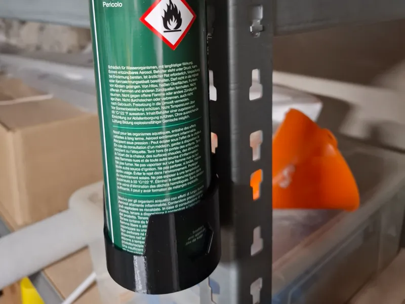 Spraydosenhalter für Schwerlastregale