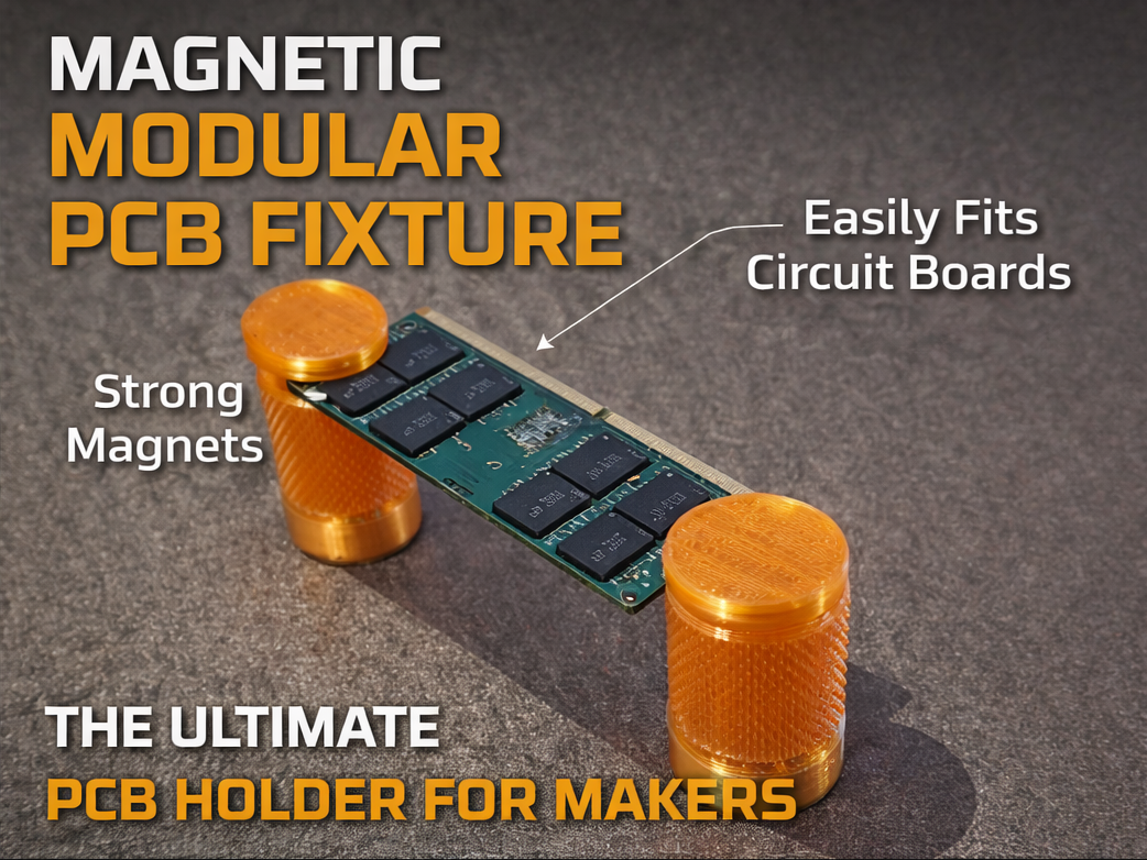 Modular Magnetic PCB Holder for Makers