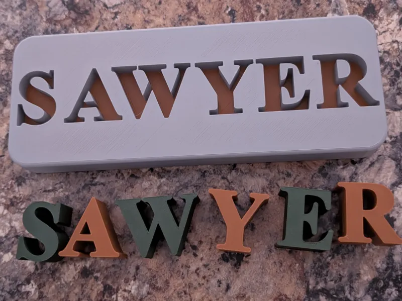Modern Two-Tone Name Puzzle: "Sawyer" Edition
