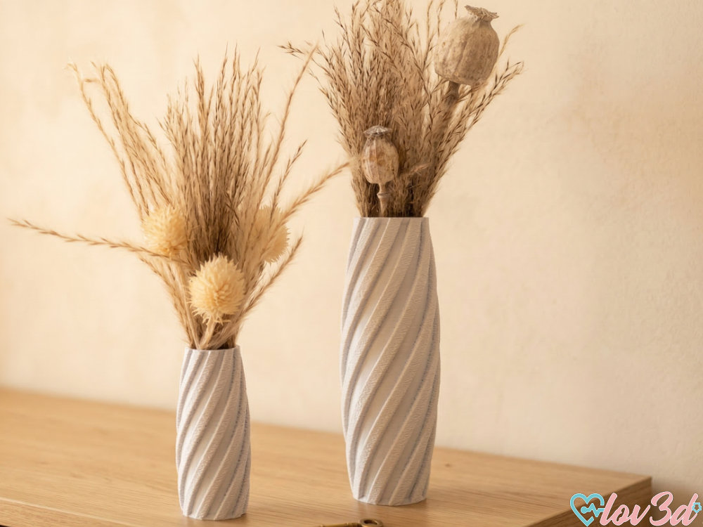 Spiral Twist Fuzzy Vase