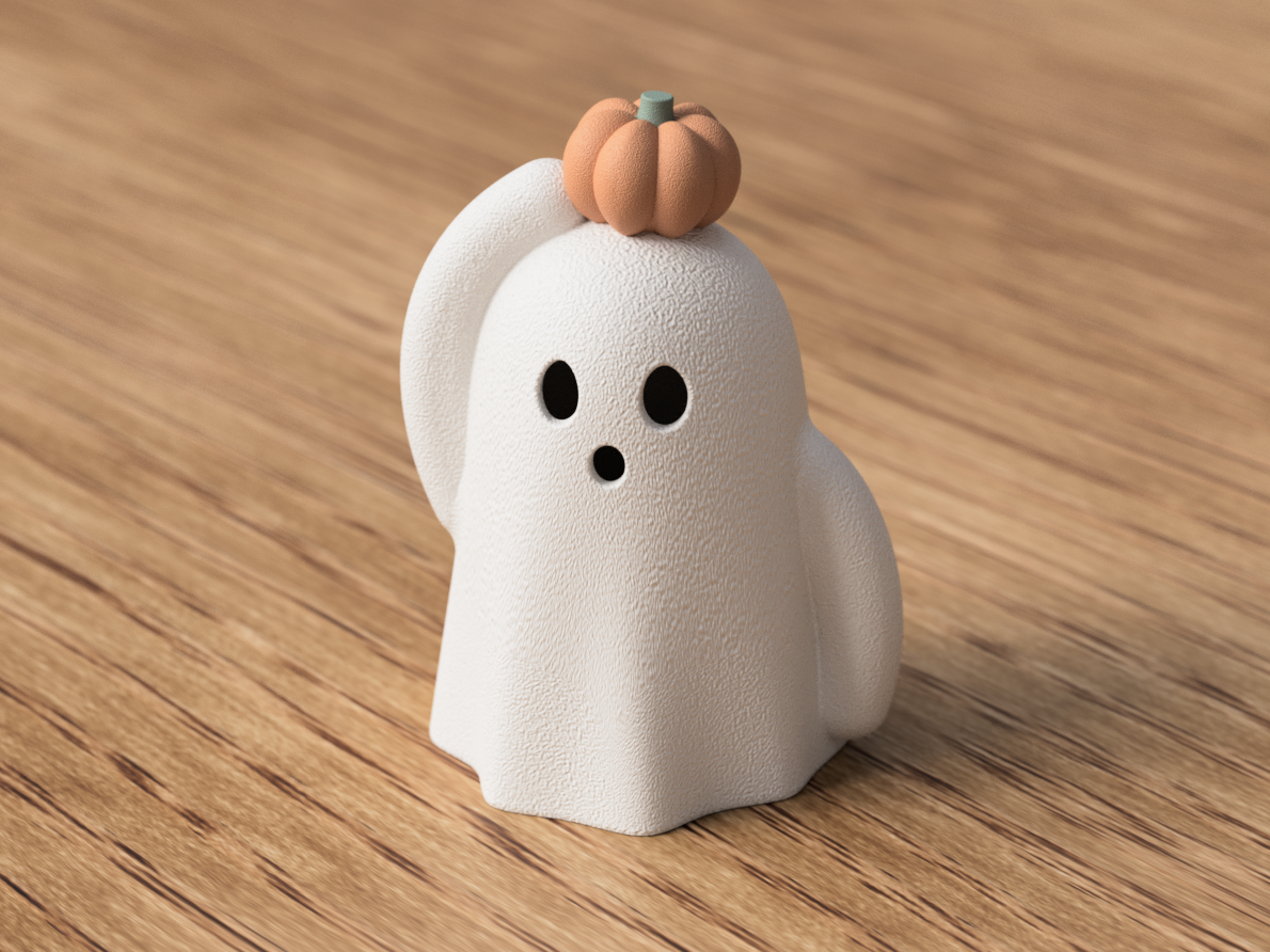 Little Ghost with Pumpkin - 1
