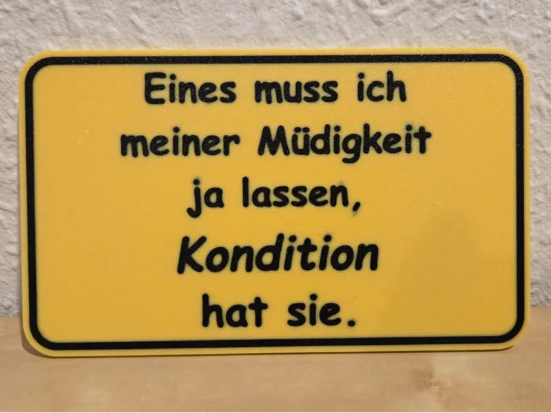 Lustiges Schild " Kondition "