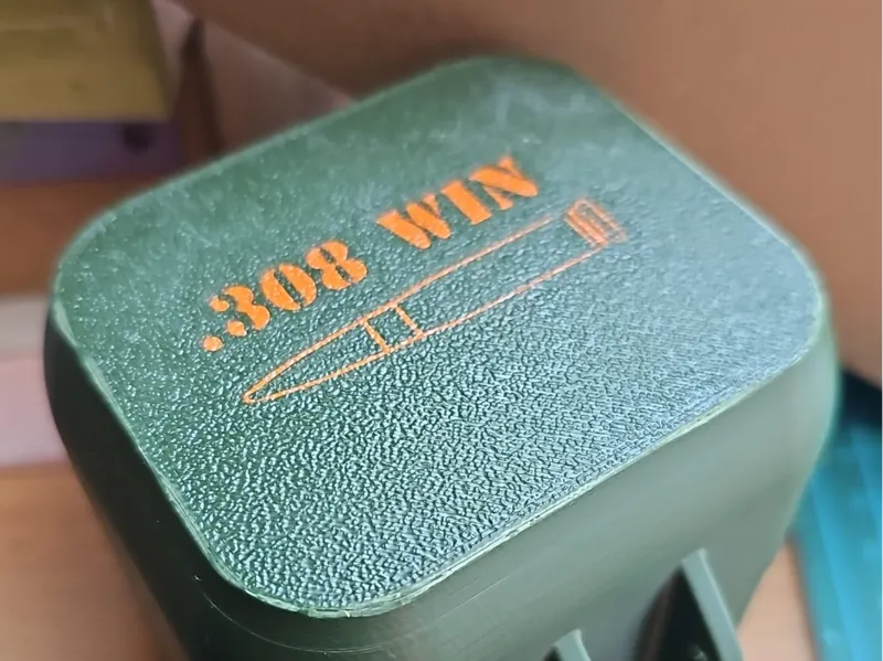 .308 Ammo Box Lid (.308 Win - w/ Bullet)