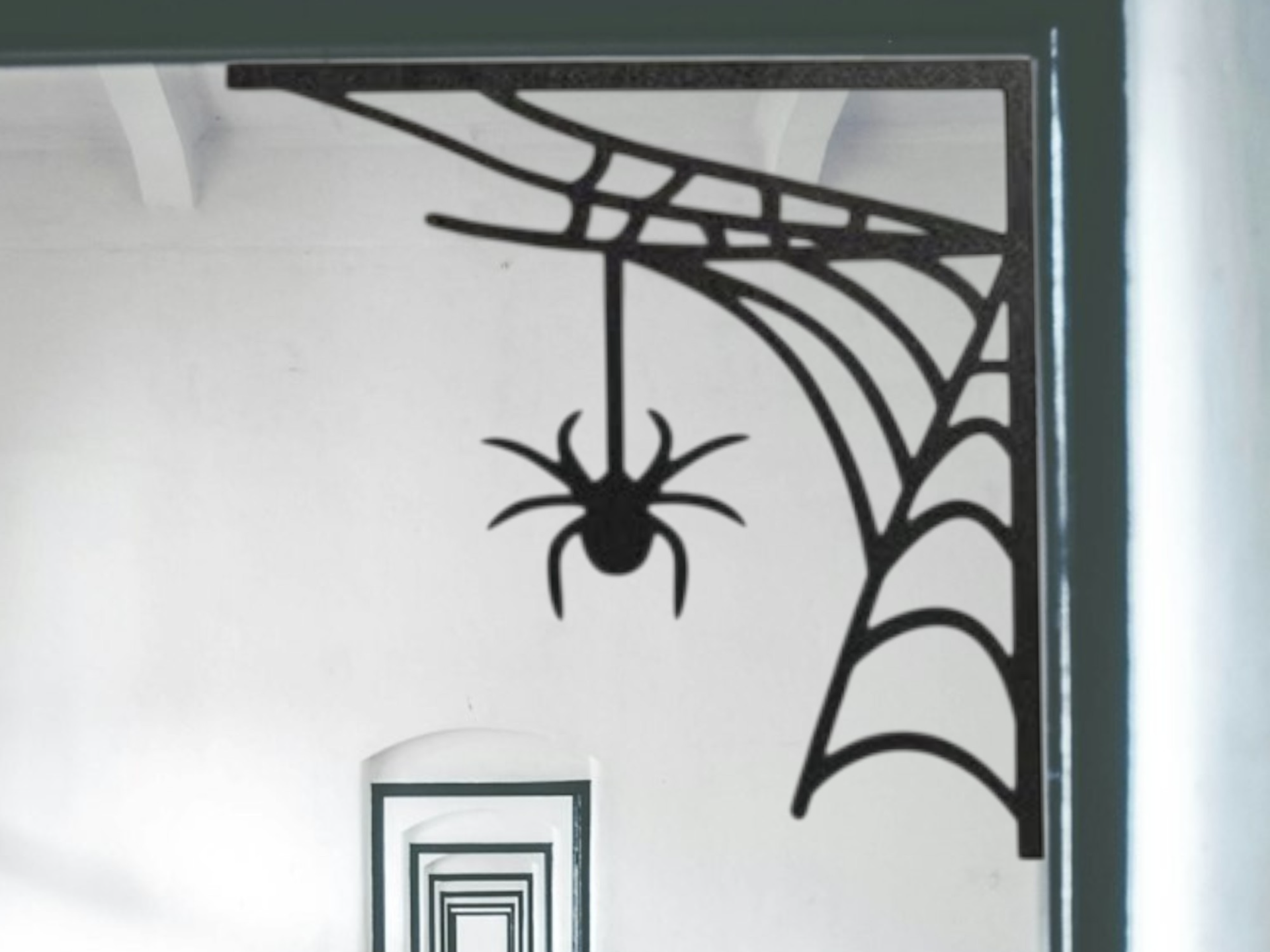 Spinnennetz mit Spinne Tür Deko für Innenecke