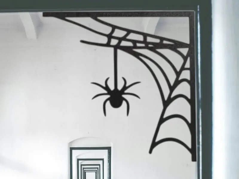 Spinnennetz mit Spinne Tür Deko für Innenecke