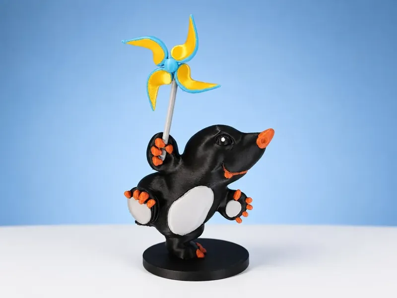 Cute Pinwheel Mole Figurine