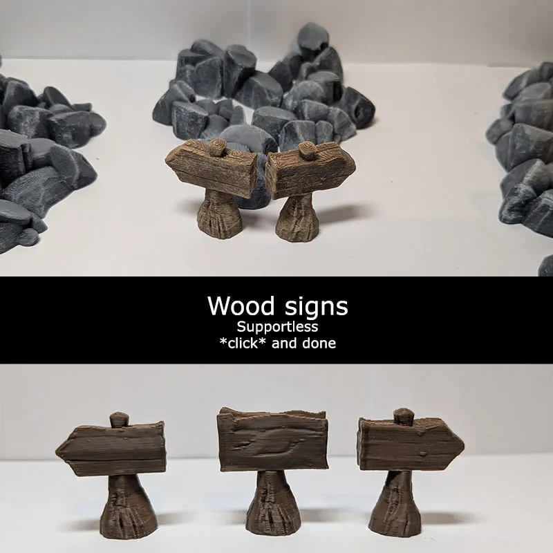 Wooden Signs - DND scatter terrain (supportless) by Together 3D ...