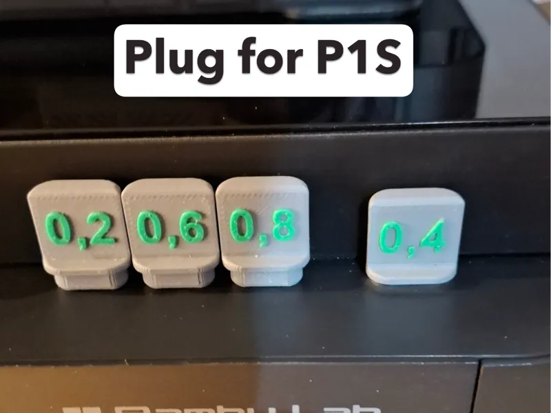 Bambulab P1S Plug with diameter marking