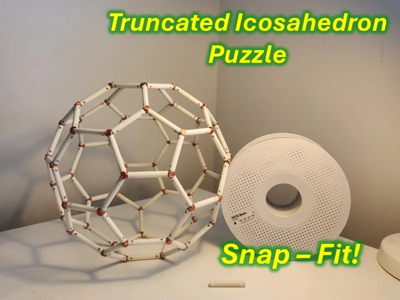 Truncated Icosahedron Snap Fit Puzzle