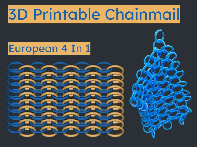 3D Printable Chainmail European 4 In 1