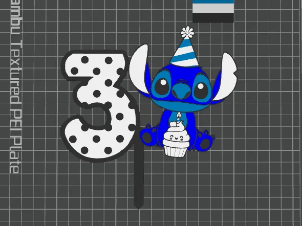 Stitch 3rd Birthday Cake Topper