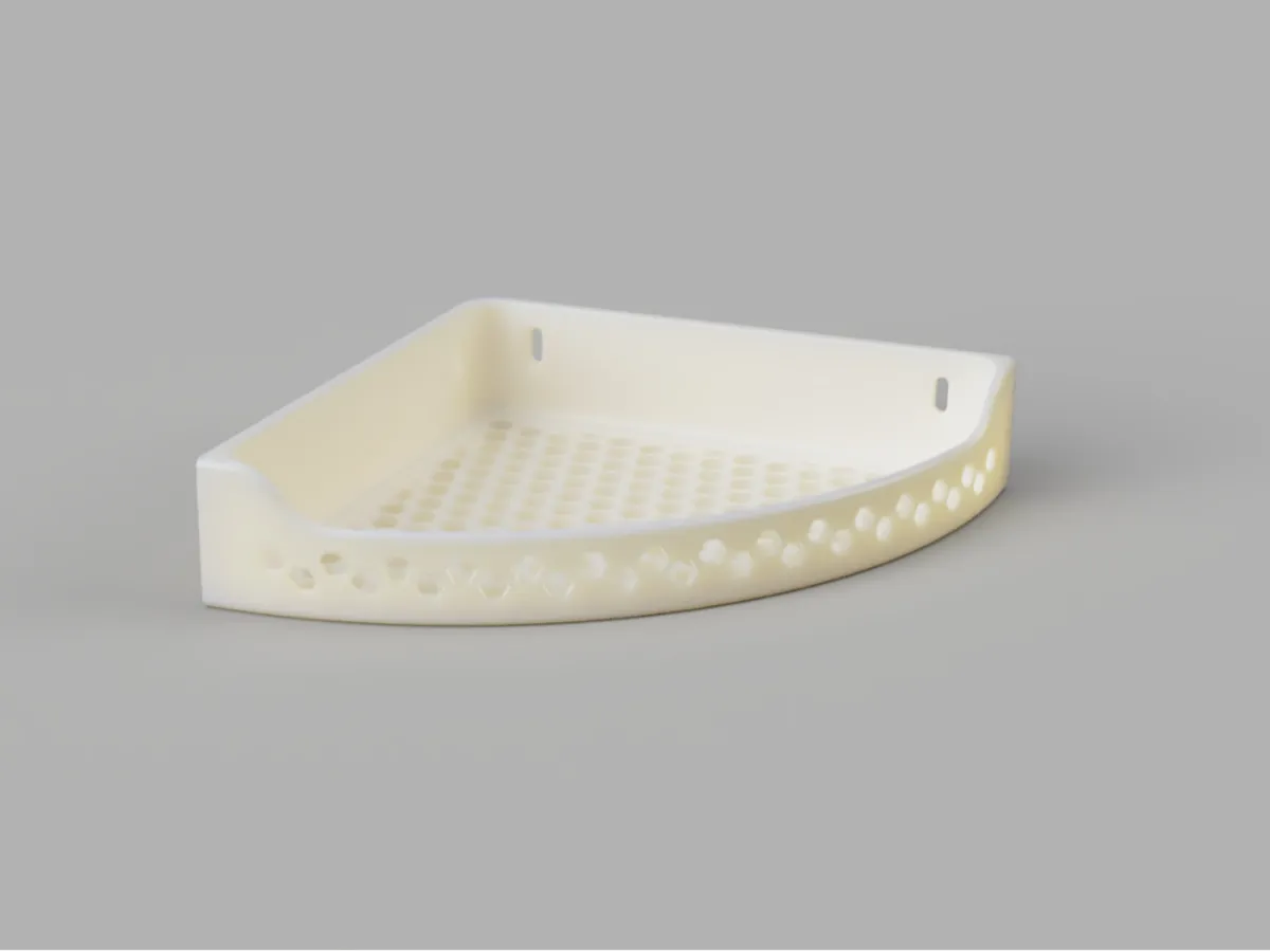 Modern Hex-Grid Corner Bathroom Shelf - Free 3D Print Model - MakerWorld
