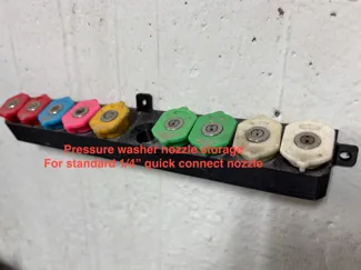 Pressure washer nozzle storage
