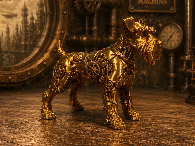 Schnauzer - Steampunk - Animal - Dog