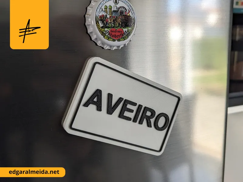 Portuguese Town Signs Fridge Magnet (editable)