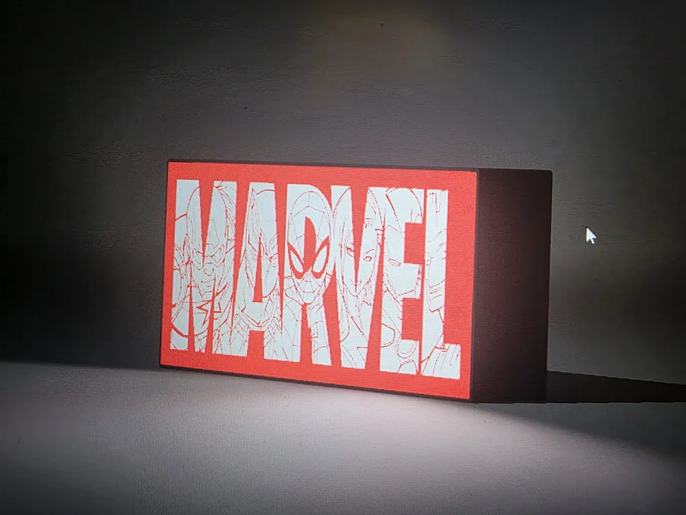 Marvel Led Box Marvel Lightbox - Free 3D Print Model - MakerWorld
