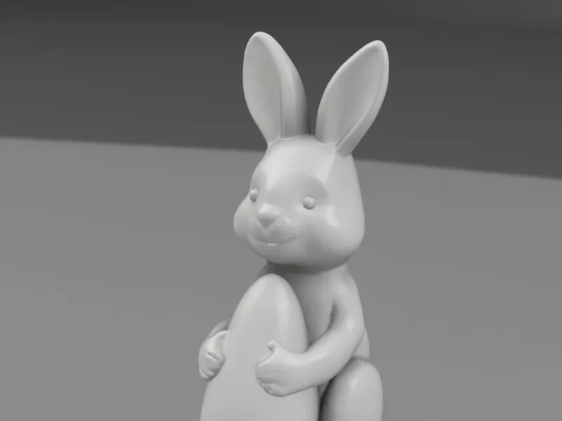 Easter Bunny with Egg easy to print