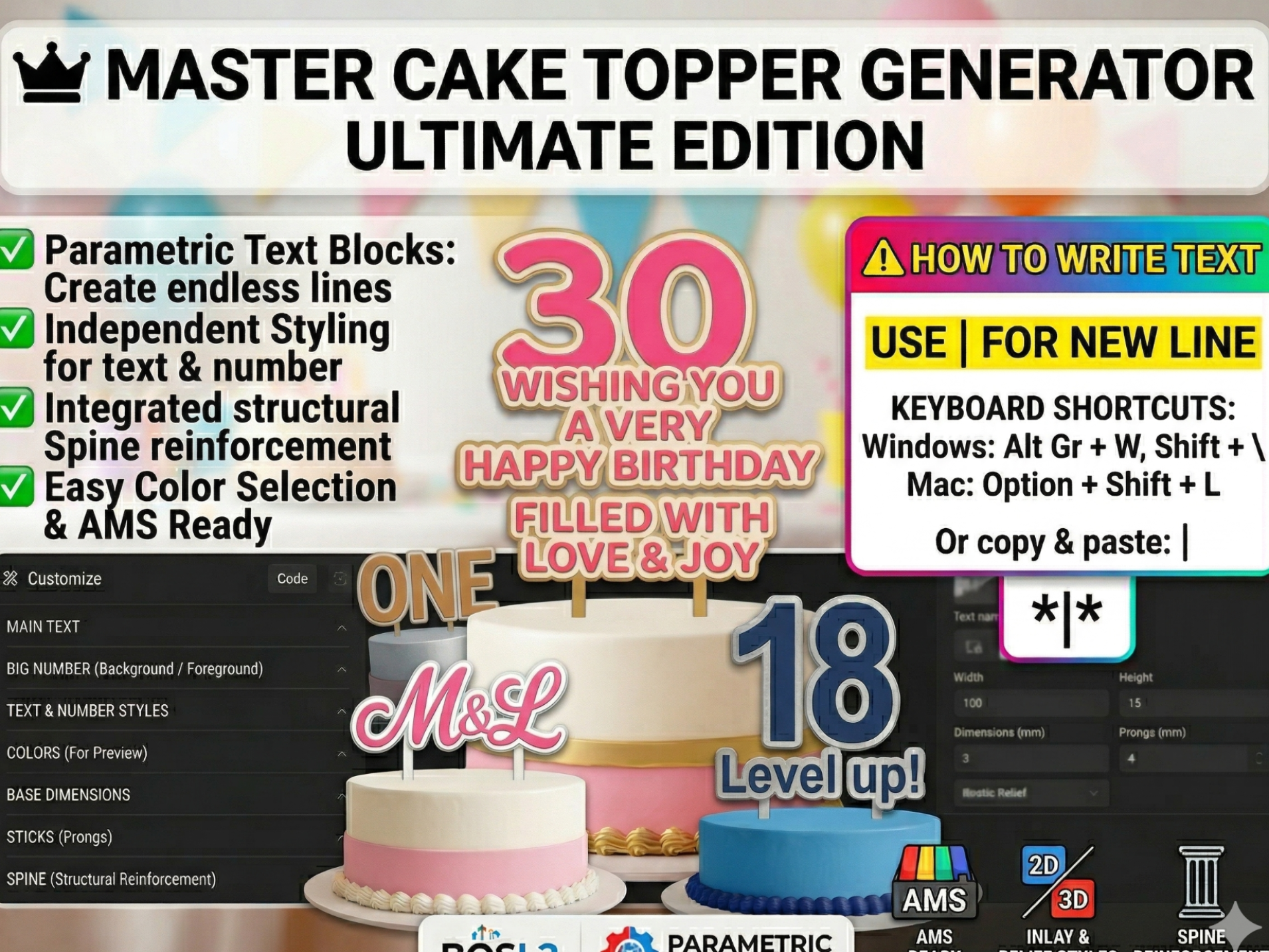 Master Cake Topper Generator - Ultimate Edition