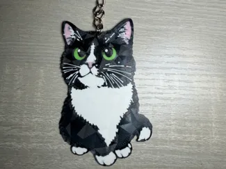 tuxedo cat keychain