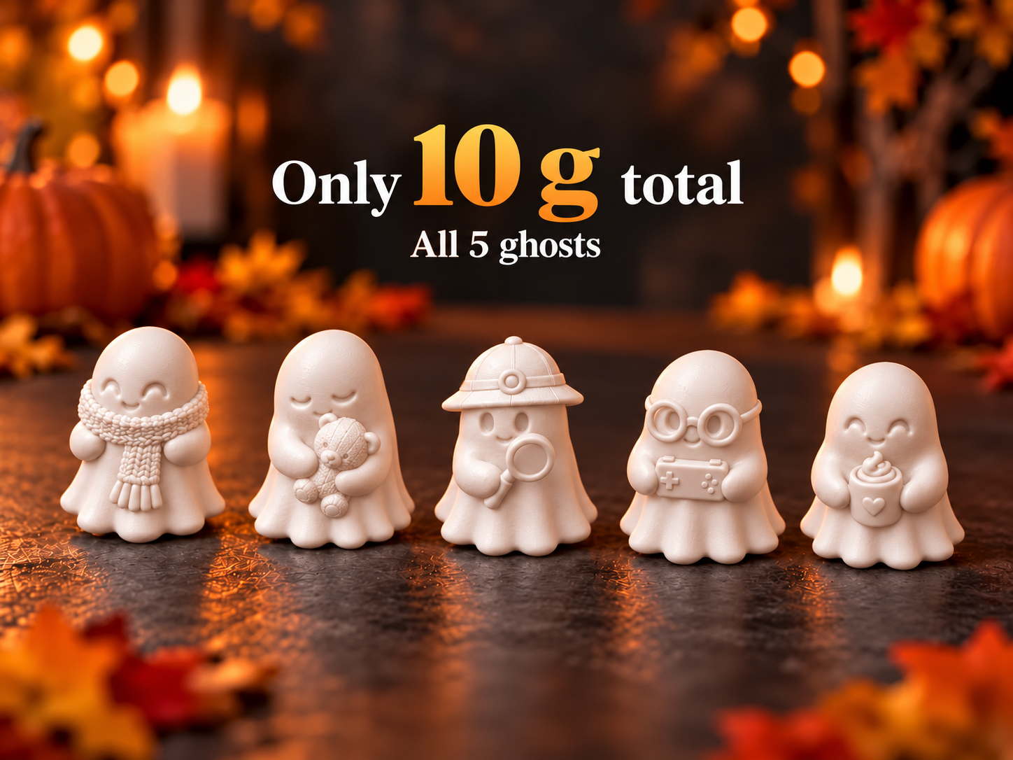 Cute Halloween ghosts | 5 cute little ghosts - 1