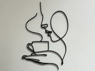 Coffee Drinking Woman Wall Decor