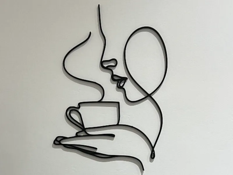 Coffee Drinking Woman Wall Decor