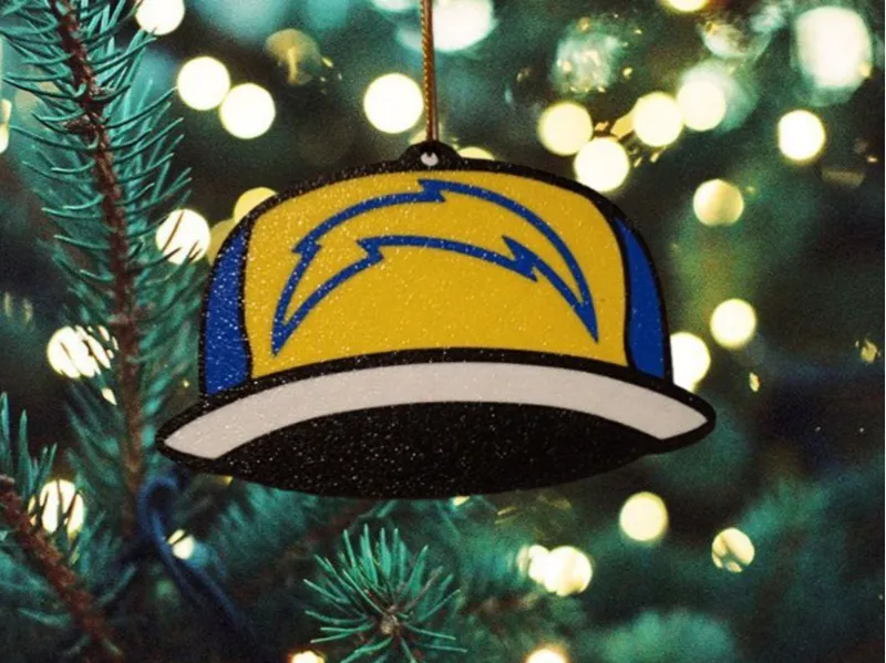 Los Angeles Chargers Hat Christmas Ornament