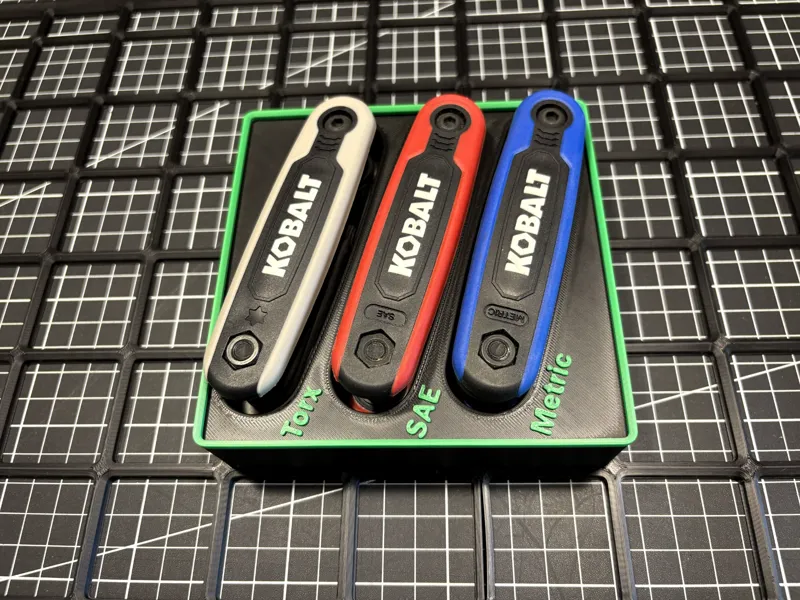 Gridfinity Kobalt Folding Hex Keys - 1/2 Grid Base
