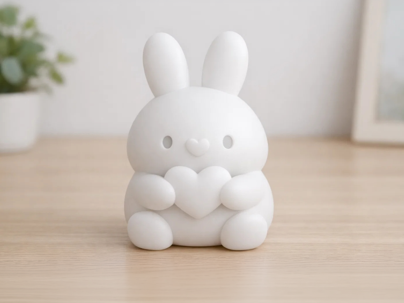 抱着爱心的小兔子