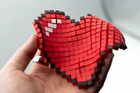 Pixelated Heart Coasters PLA