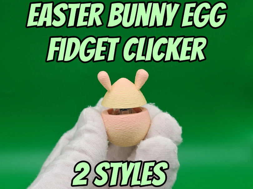 Easter Bunny Egg Fidget Clicker & Keychain